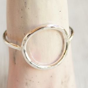 Open circle ring karma sterling silver, geometric